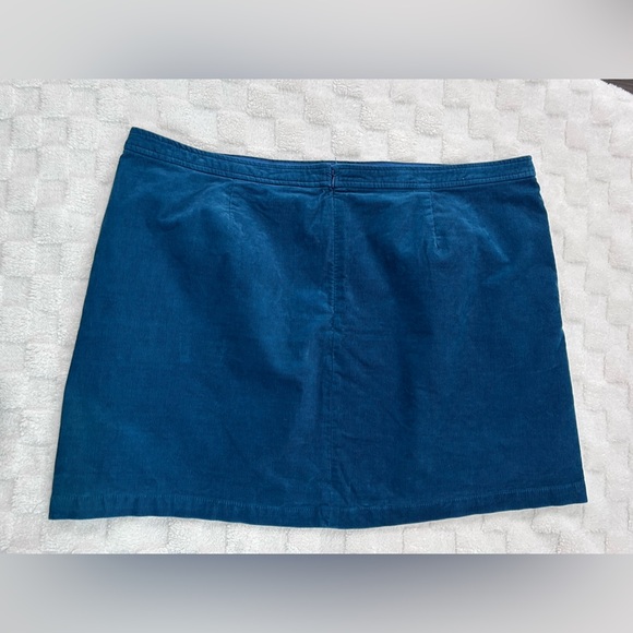 J. Crew Blue Button-Front Mini Skirt - Picture 4 of 13